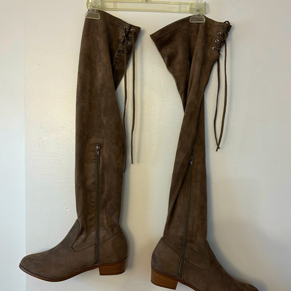 Ladies suede fabric over the knee boots